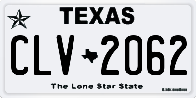 TX license plate CLV2062