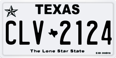 TX license plate CLV2124
