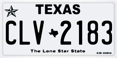 TX license plate CLV2183