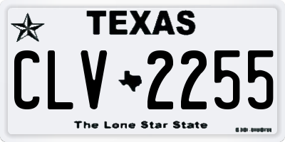 TX license plate CLV2255