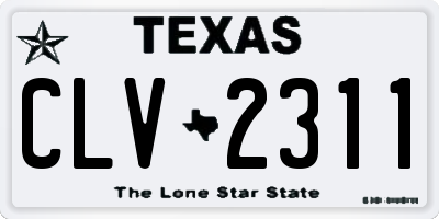 TX license plate CLV2311