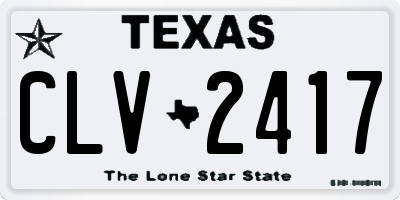 TX license plate CLV2417