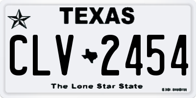 TX license plate CLV2454