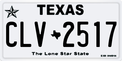 TX license plate CLV2517