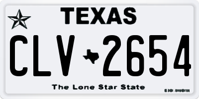 TX license plate CLV2654