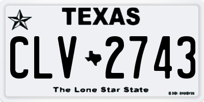 TX license plate CLV2743
