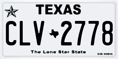 TX license plate CLV2778