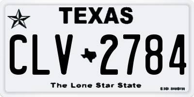 TX license plate CLV2784
