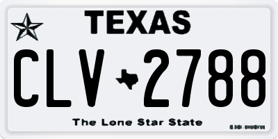 TX license plate CLV2788