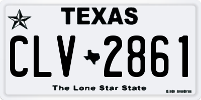 TX license plate CLV2861