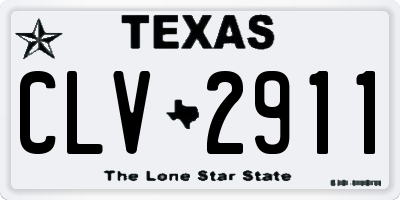 TX license plate CLV2911