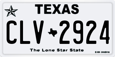 TX license plate CLV2924