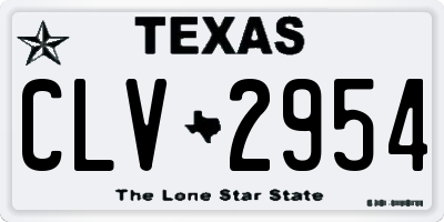 TX license plate CLV2954