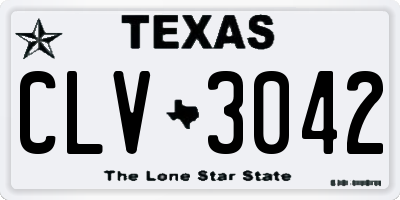 TX license plate CLV3042