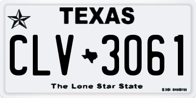 TX license plate CLV3061