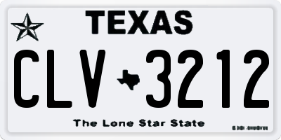 TX license plate CLV3212