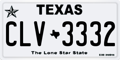 TX license plate CLV3332