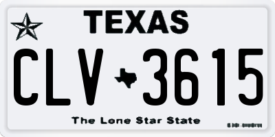 TX license plate CLV3615