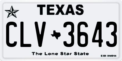 TX license plate CLV3643