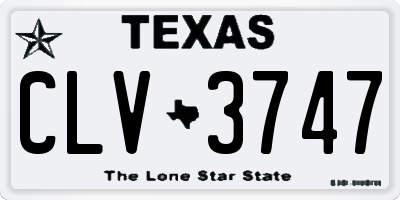 TX license plate CLV3747