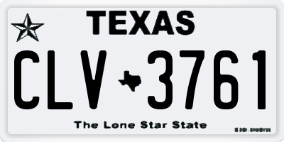 TX license plate CLV3761