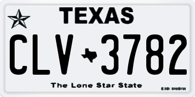 TX license plate CLV3782