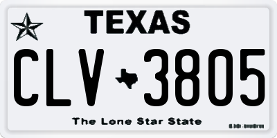 TX license plate CLV3805