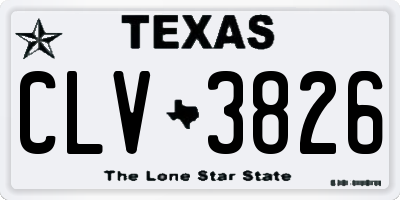 TX license plate CLV3826