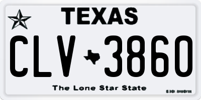 TX license plate CLV3860