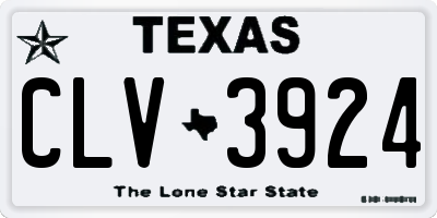 TX license plate CLV3924