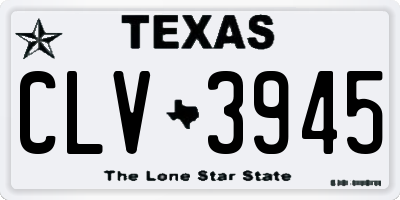 TX license plate CLV3945