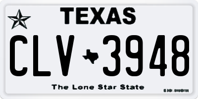 TX license plate CLV3948
