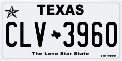 TX license plate CLV3960
