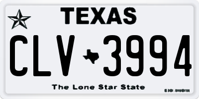 TX license plate CLV3994