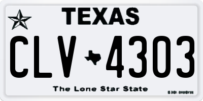 TX license plate CLV4303