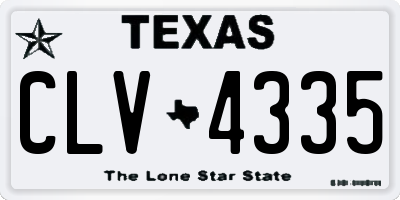 TX license plate CLV4335