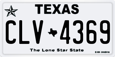 TX license plate CLV4369