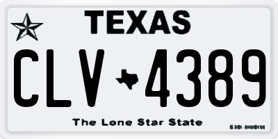 TX license plate CLV4389