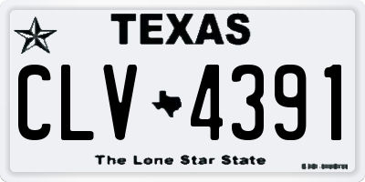 TX license plate CLV4391