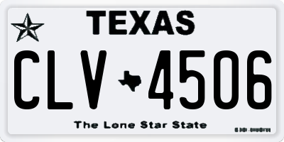 TX license plate CLV4506