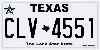 TX license plate CLV4551