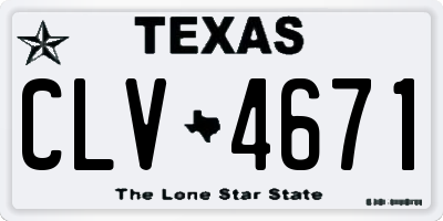 TX license plate CLV4671
