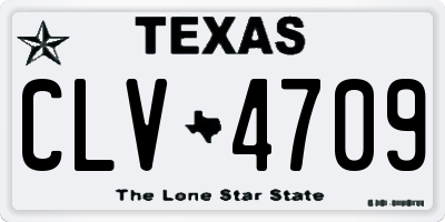 TX license plate CLV4709
