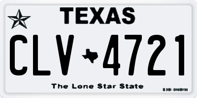 TX license plate CLV4721