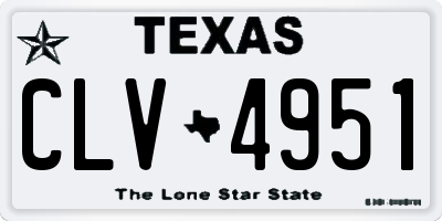 TX license plate CLV4951