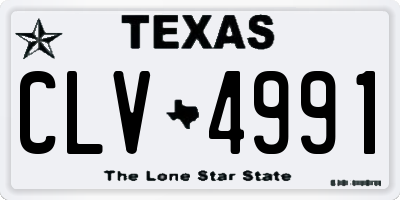 TX license plate CLV4991