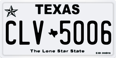 TX license plate CLV5006