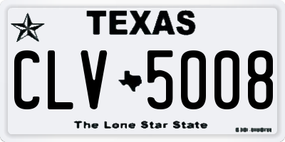 TX license plate CLV5008