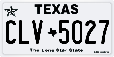 TX license plate CLV5027