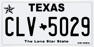 TX license plate CLV5029